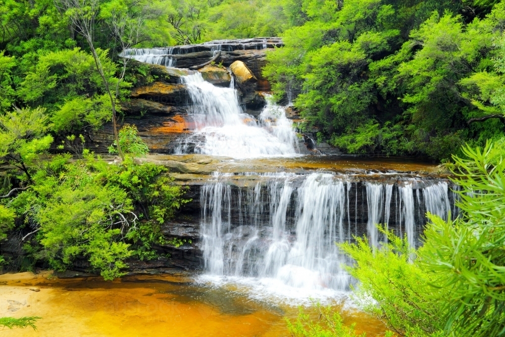Queens Cascade waterfall and pool - Australian Stock Image