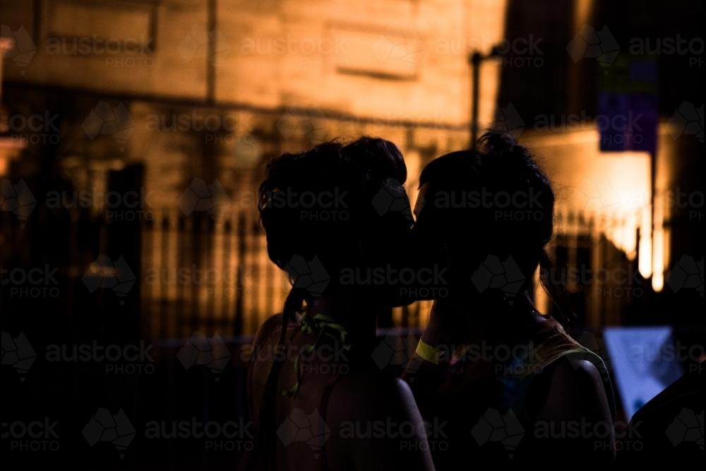 Queer kisses silhouette - Australian Stock Image