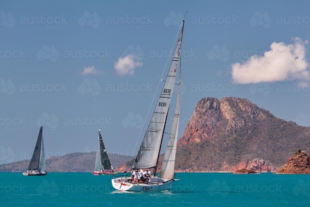 Racing yachts at Hamilton Island Race Week. - Australian Stock Image
