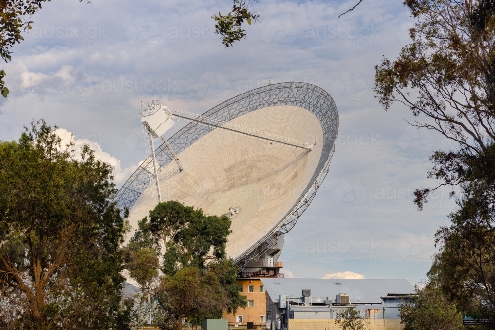 Radio telescope satellite dish located at Parkes NSW - Australian Stock Image