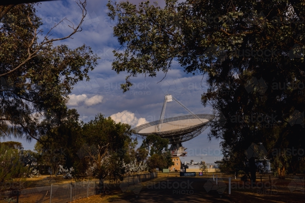 Radio telescope satellite dish located at Parkes NSW - Australian Stock Image