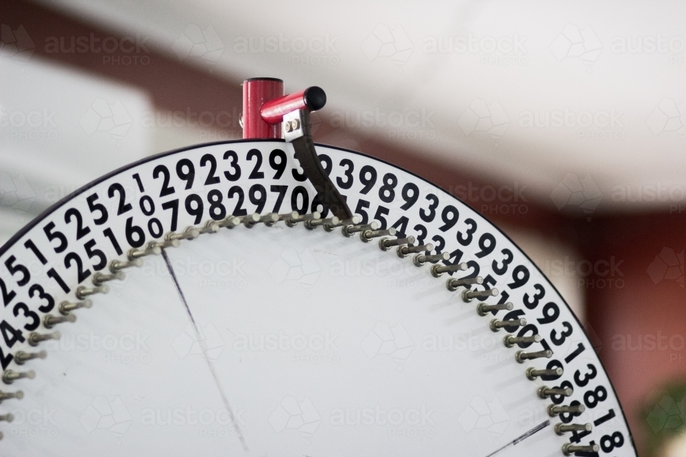 Raffle wheel spinner - Australian Stock Image