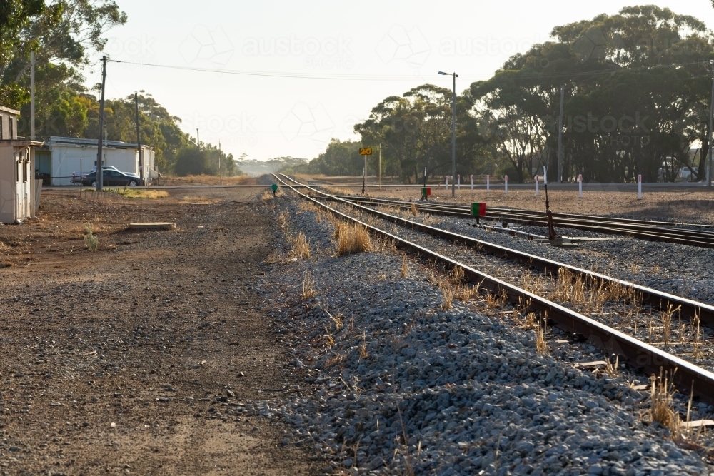 Railway track through country town - Australian Stock Image