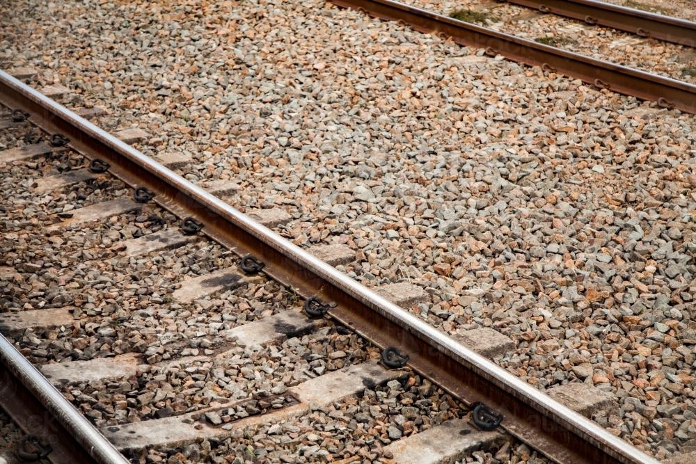 Railway, train tracks and gravel - Australian Stock Image