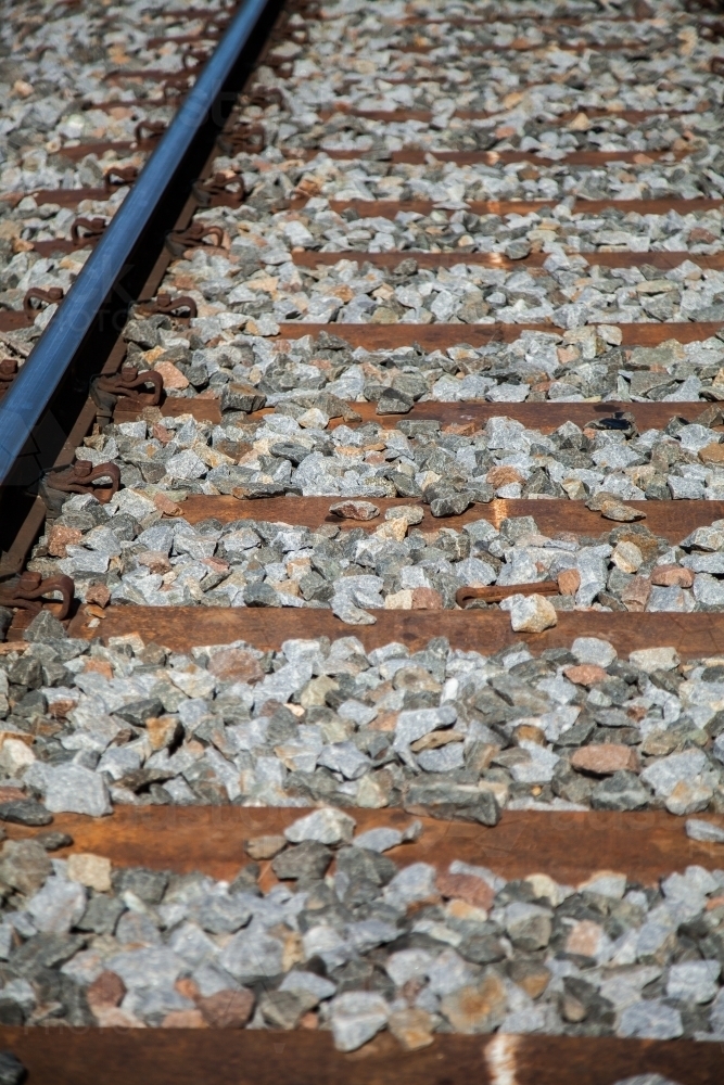 Image of Railway, train tracks and gravel Austockphoto