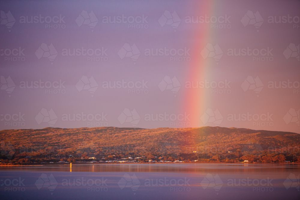Rainbow over Torndirrup National Park - Australian Stock Image