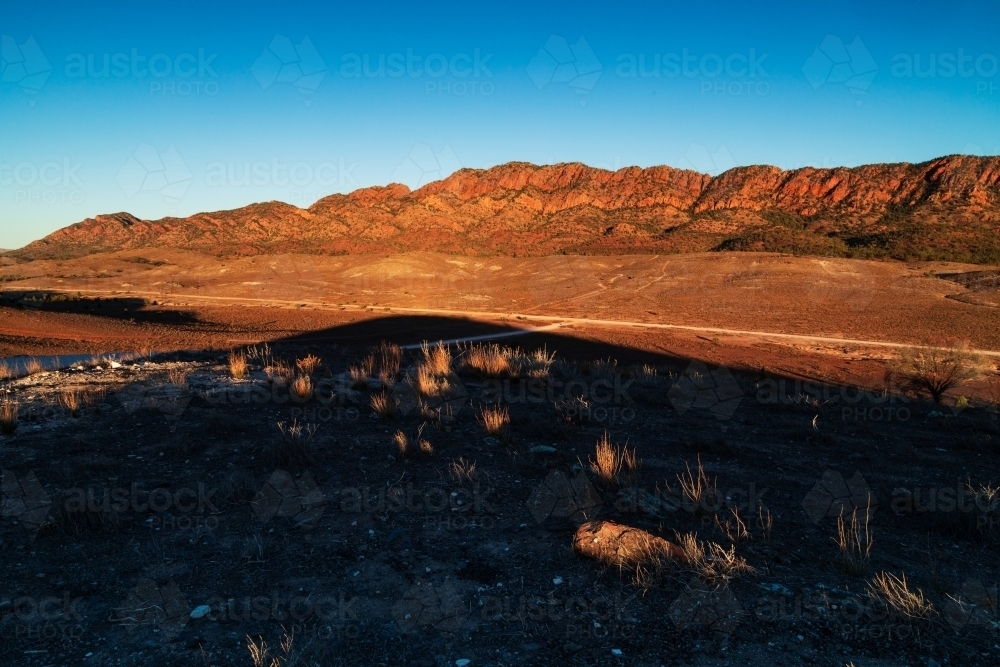 range lit by late afternoon light - Australian Stock Image