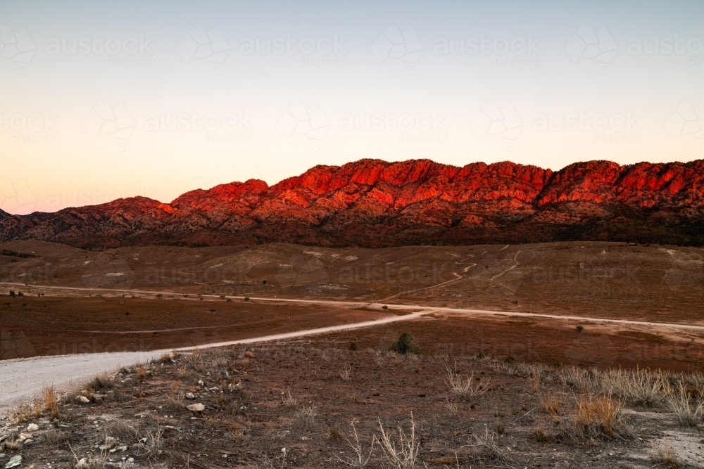 range lit by late afternoon light - Australian Stock Image