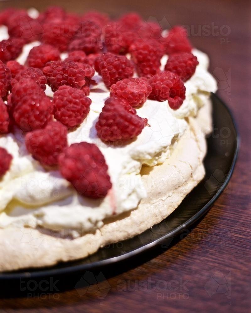 Raspberry pavlova - Australian Stock Image