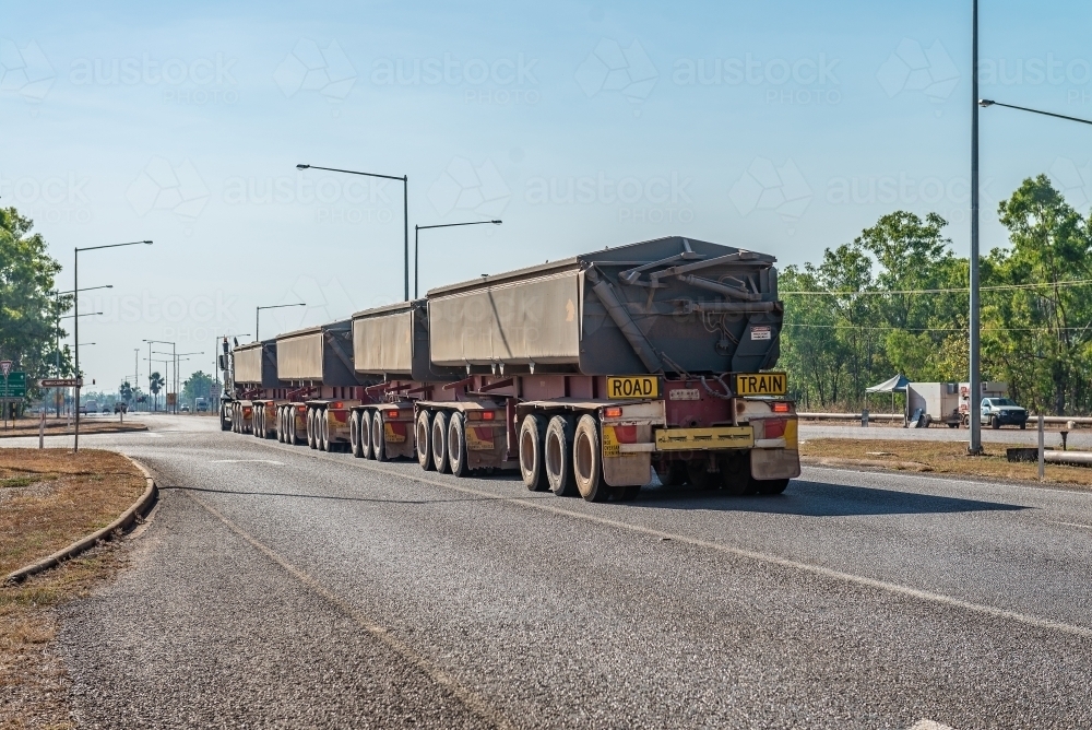 Image of Rear of road train - Austockphoto