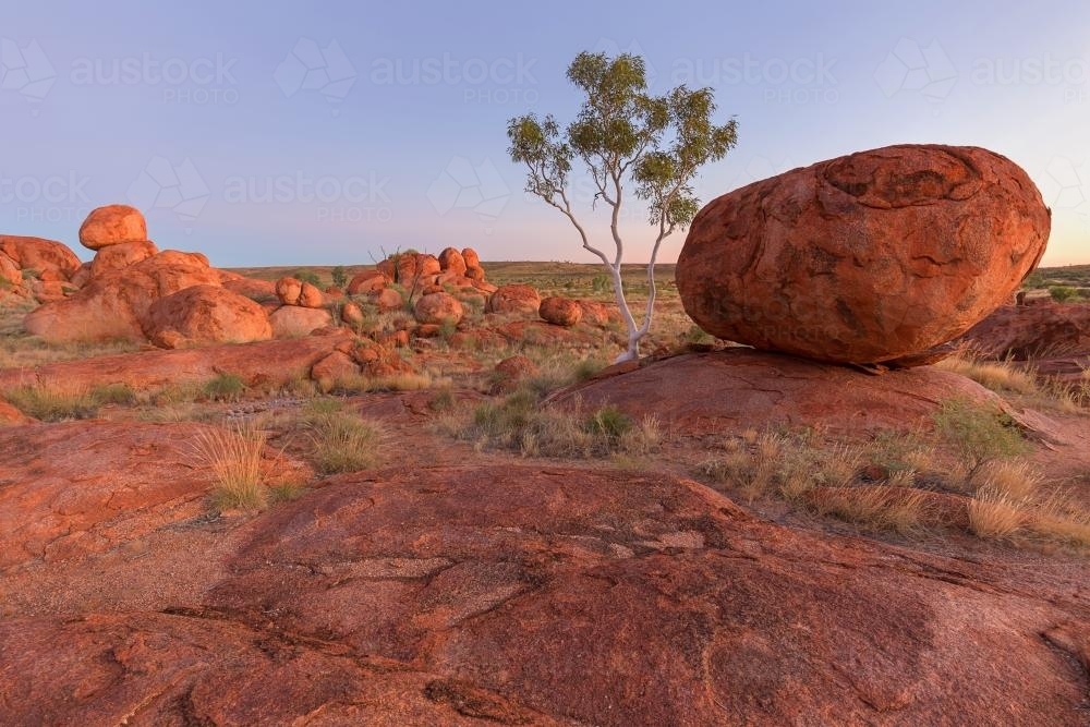 Red balancing rock - Australian Stock Image