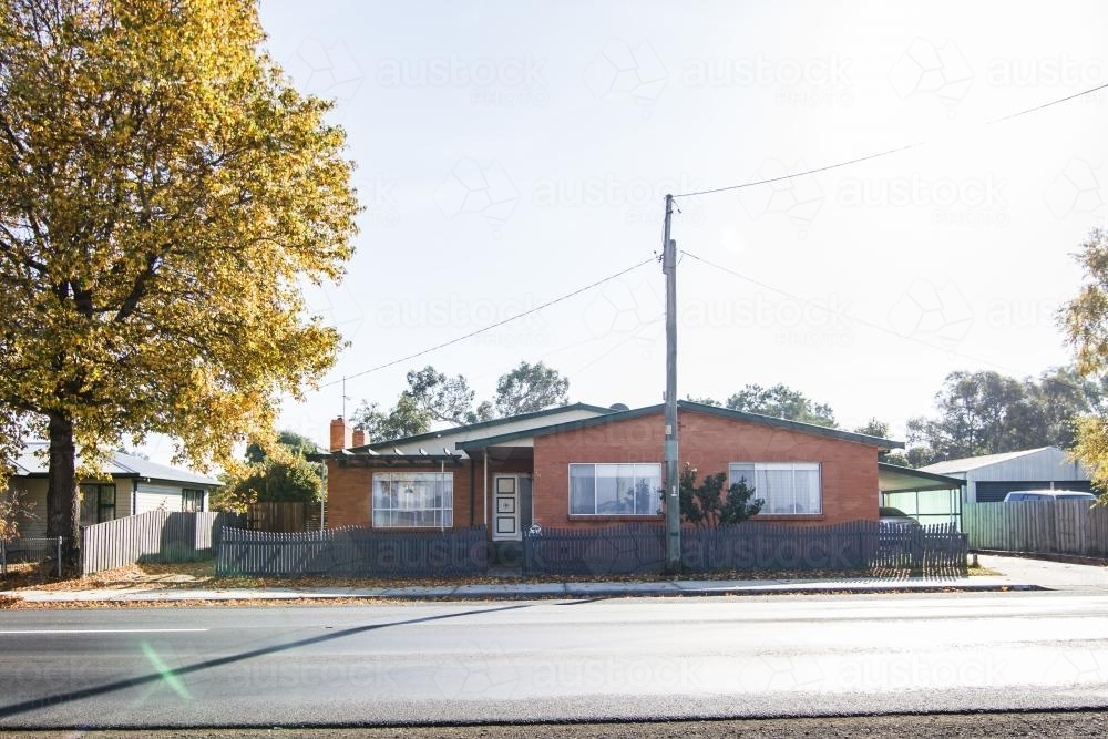 Red Brick Mid Century Home - Australian Stock Image