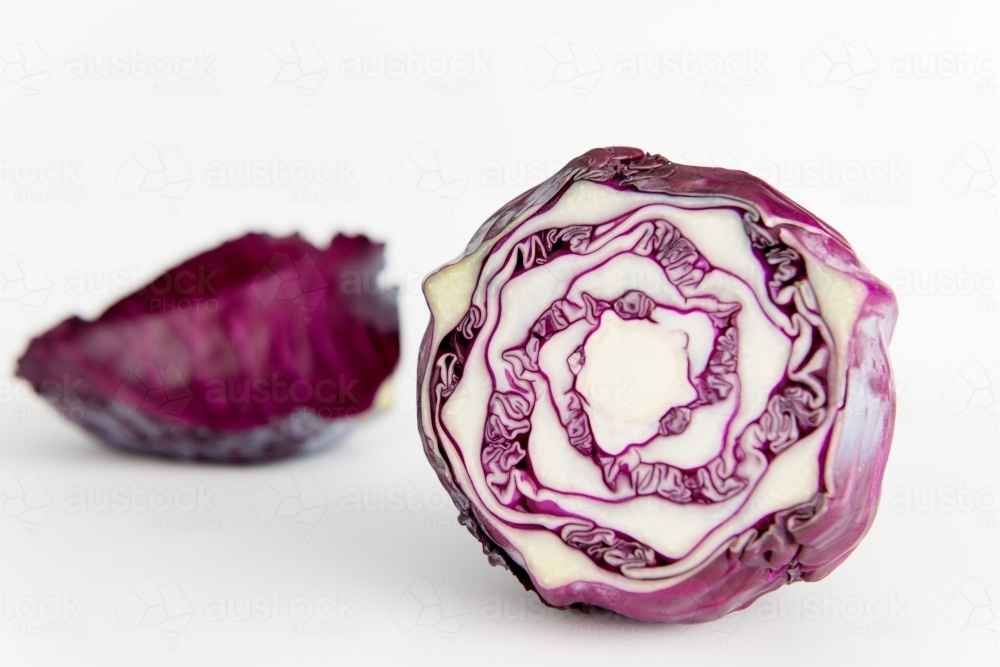 Red Cabbage sliced - Australian Stock Image