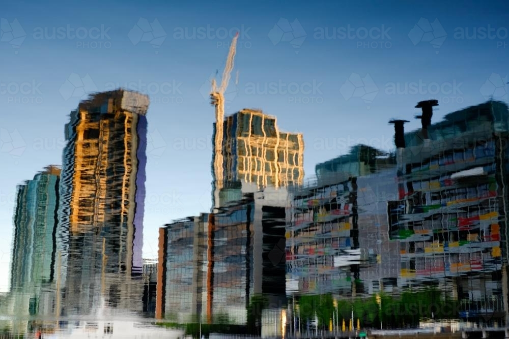 Reflections of Buildings on South Side of Victoria Harbour - Australian Stock Image