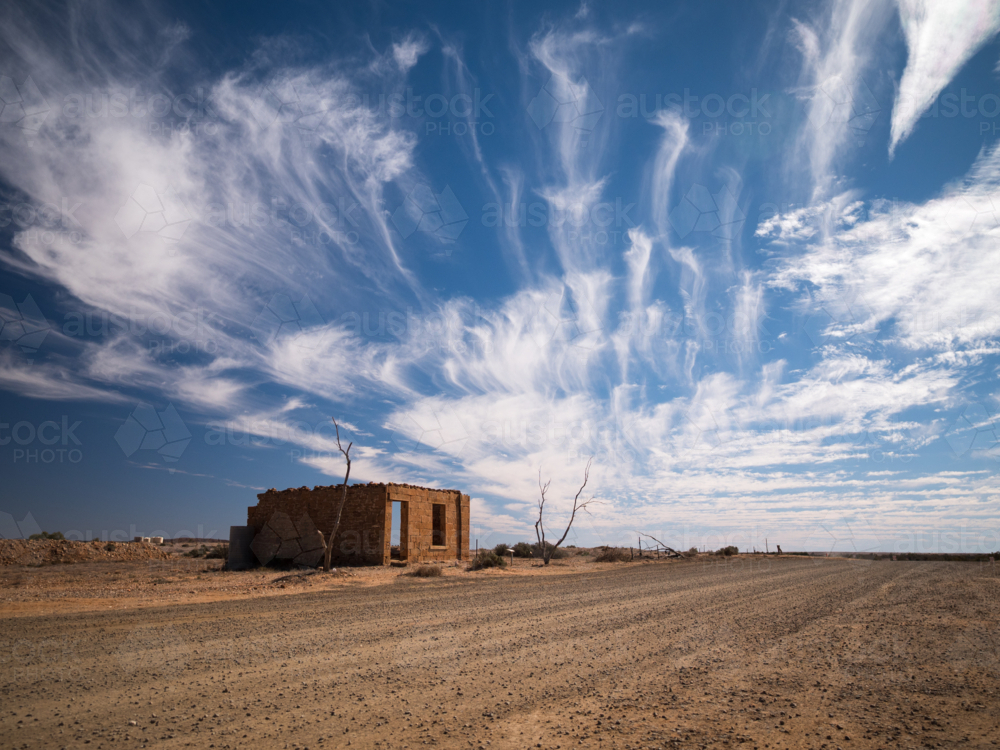 Remnants of an old building at Milparinka, New South Wales - Australian Stock Image