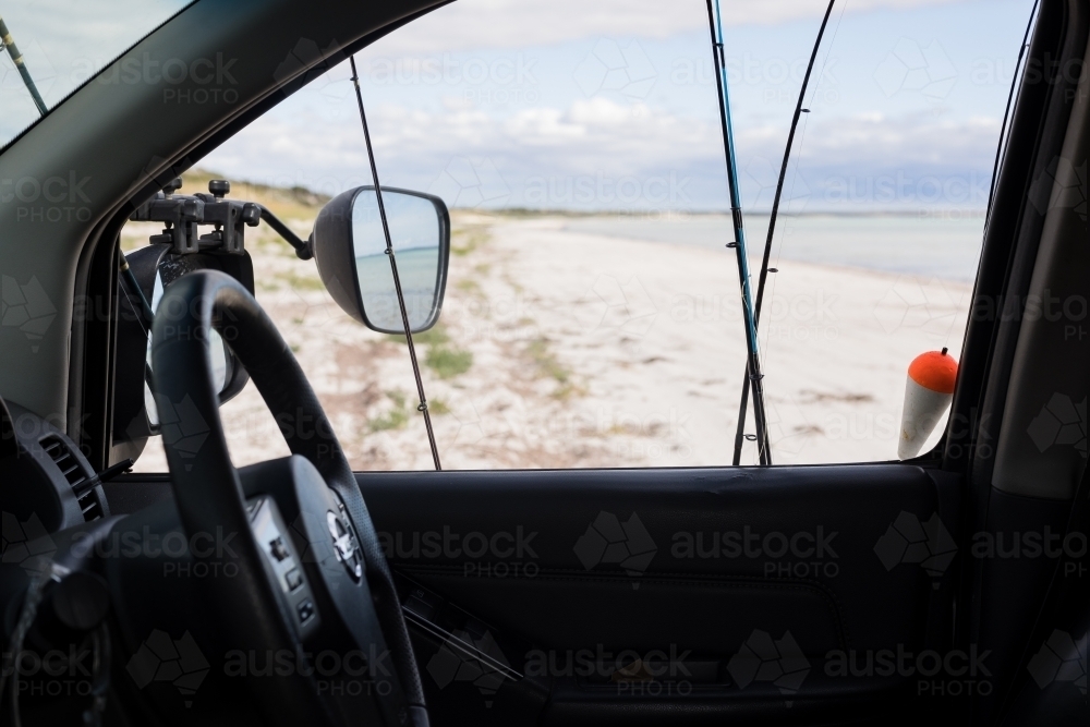 Remote beach driving & fishing - Australian Stock Image