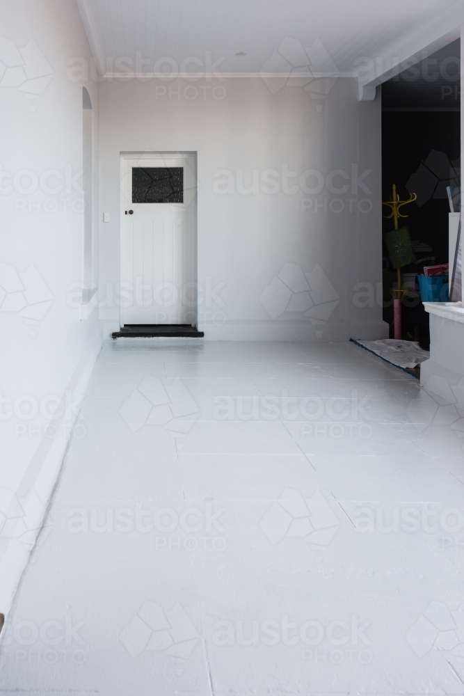 renovation project, the floor after the waterproofing layer - Australian Stock Image