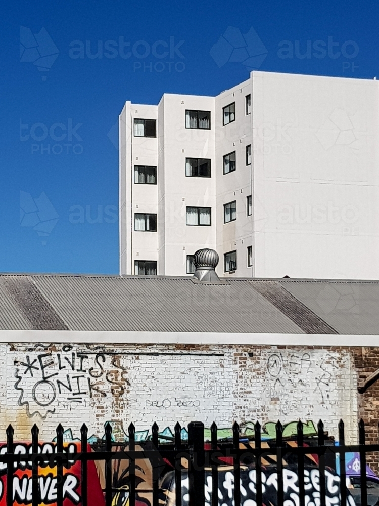Residential Tower with Industrial Foreground - Australian Stock Image