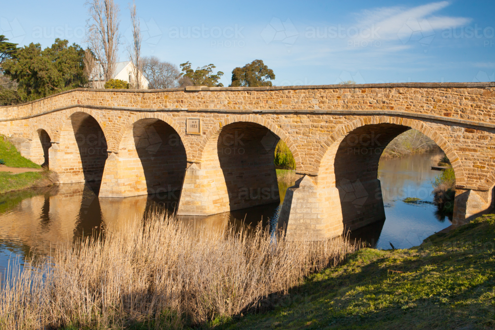 Richmond historic bridge in Richmond near Hobart, tasmania, Australia - Australian Stock Image