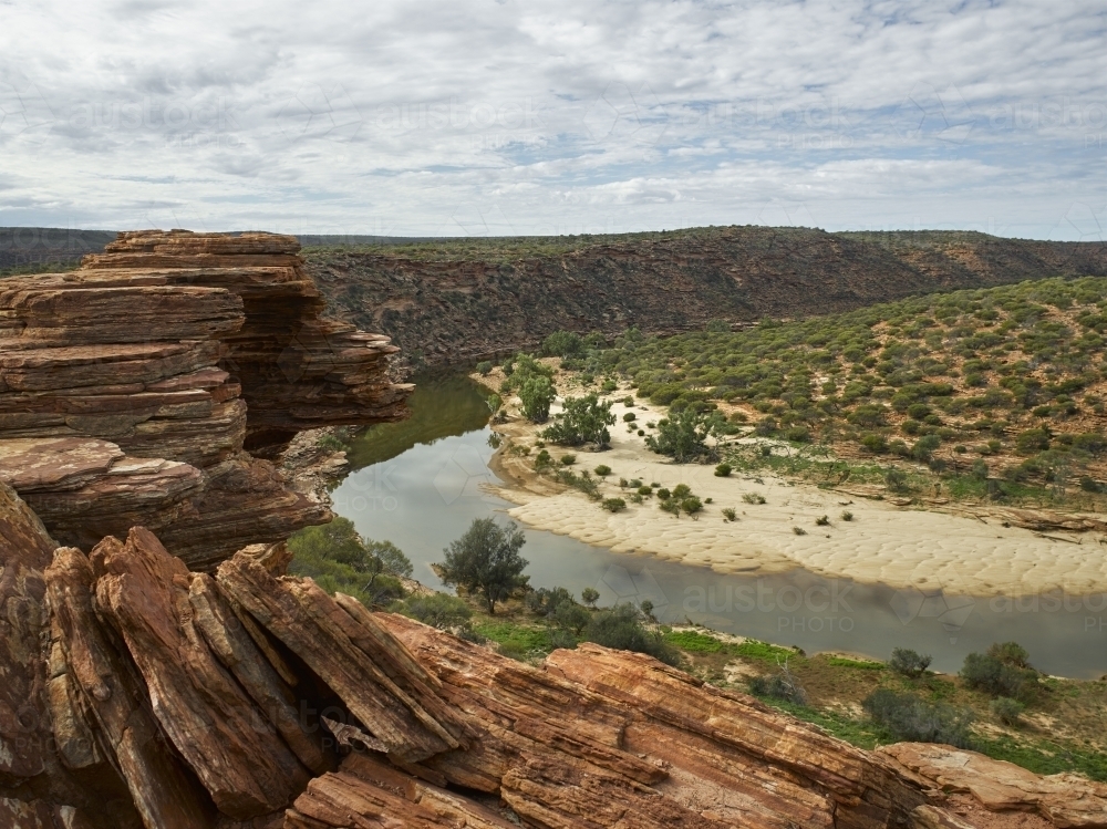 River and gorge at Kalbarri National Park - Australian Stock Image