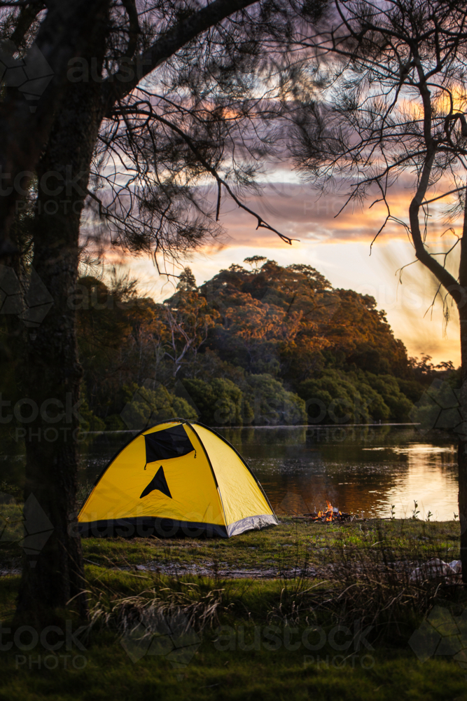 River Camping - Australian Stock Image