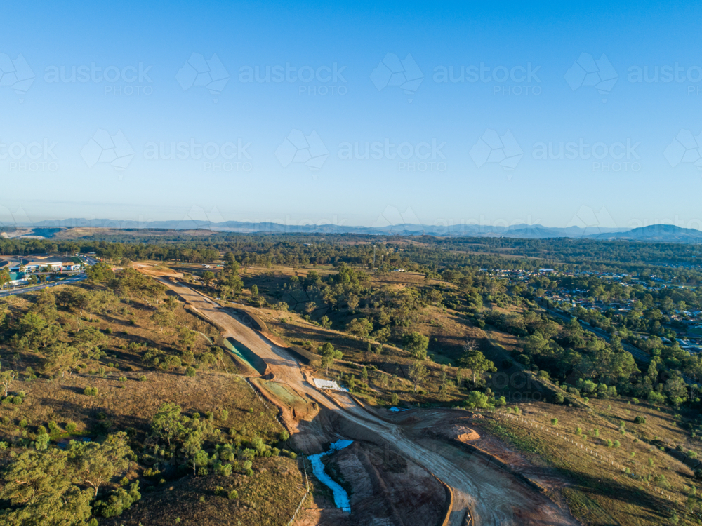 Road base for Singleton Bypass between current highway and Singleton Heights - Australian Stock Image