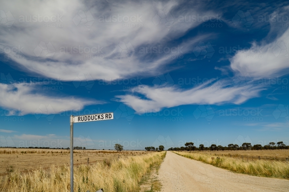 Road sign in rural Victoria - Australian Stock Image