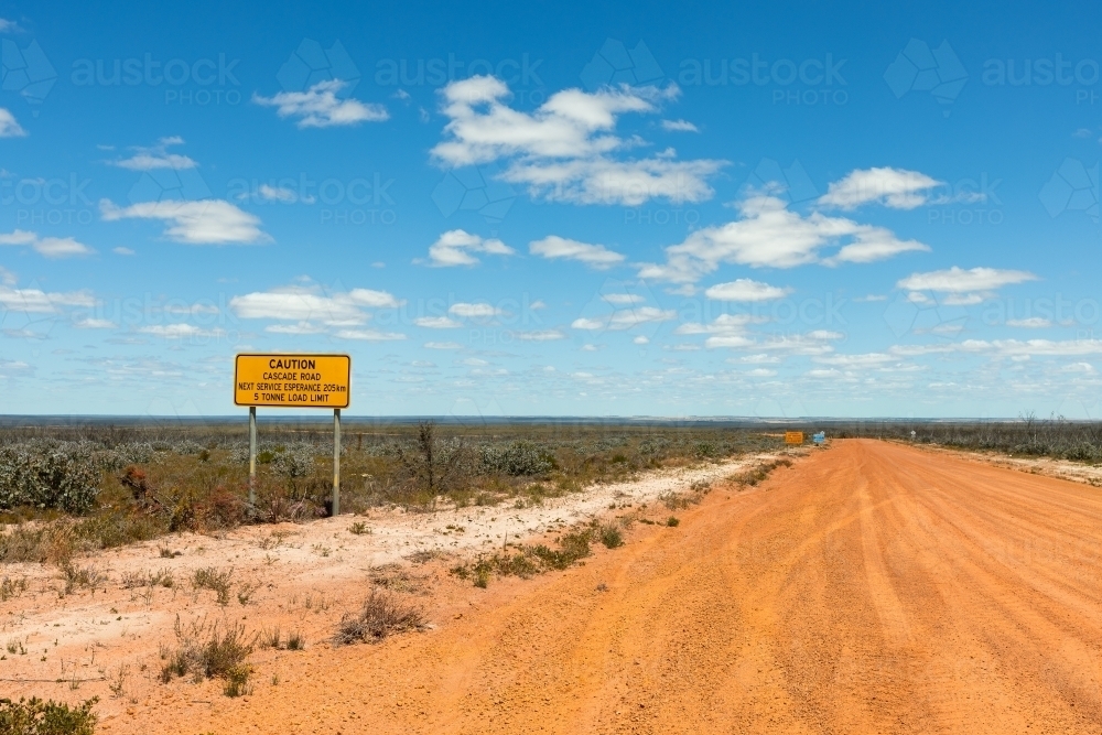 road sign on Cascade Road advising caution and load limit - Australian Stock Image