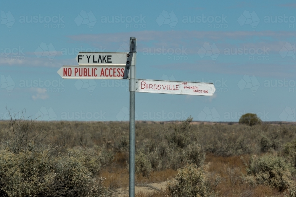 Road signs on rural road - Australian Stock Image