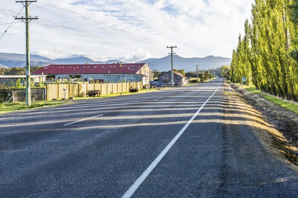Road to the Apple Shed in Huon Valley - Australian Stock Image