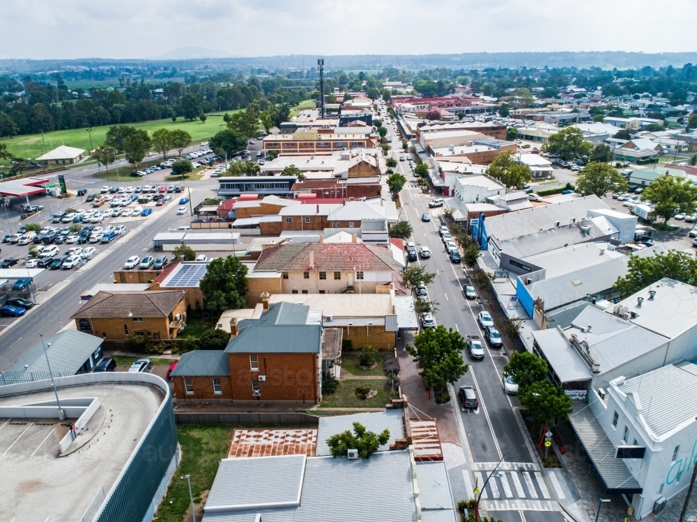 Image of Roads and streets with buildings in main area of town in ...