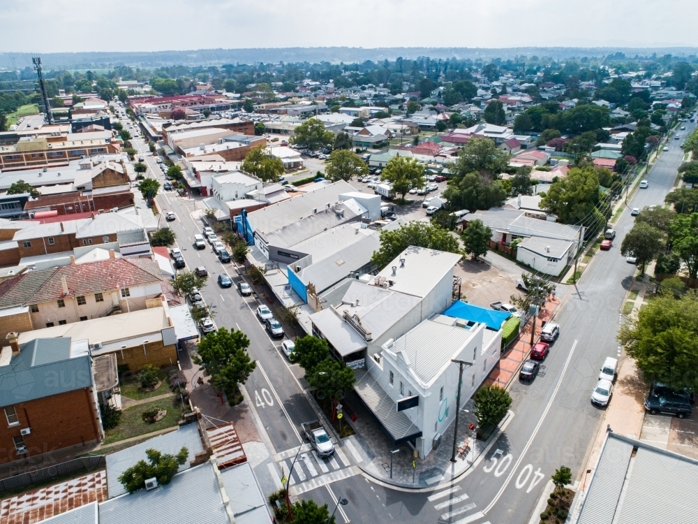 Image of Roads and streets with buildings in main area of town in ...