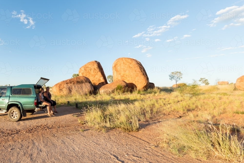 Roadside stop, roadtrip in outback Northern Territory - Australian Stock Image