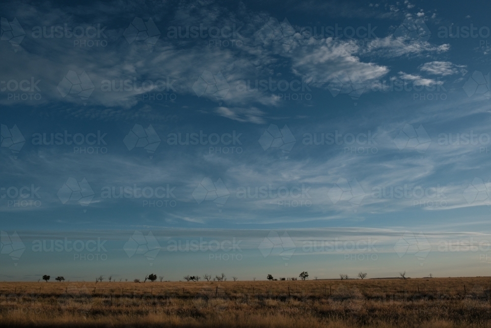 Roadside view of Outback Queensland - Australian Stock Image