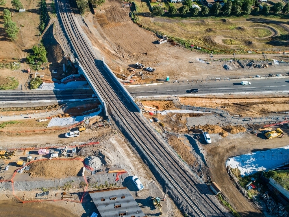 Roadwork at the hole in the wall Gowrie Gates, New England Highway - Australian Stock Image