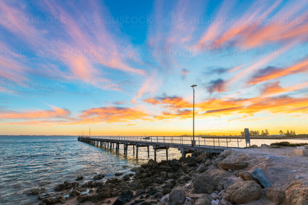 Robe pier during sunrise, Limestone Coast, SA - Australian Stock Image