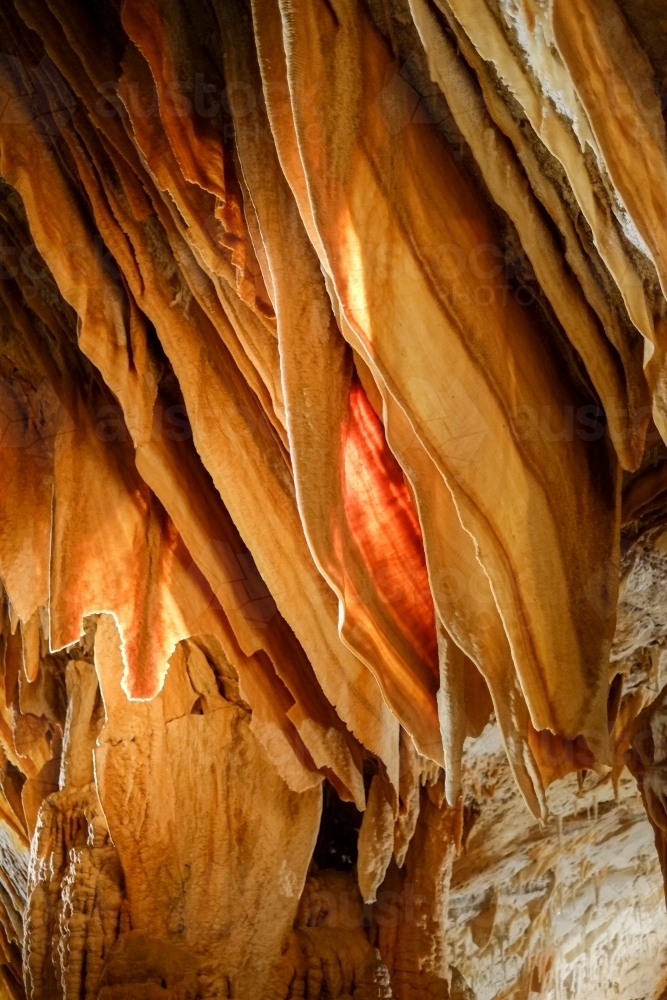 Rock formations in Jenolan Caves - Australian Stock Image