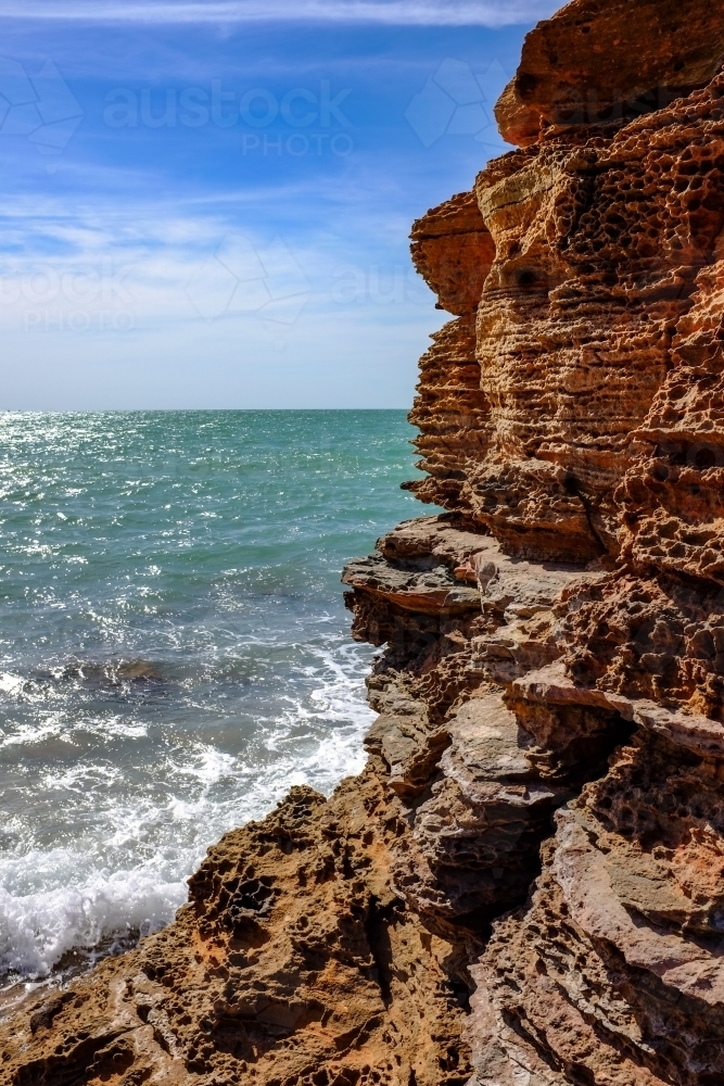 Rock formations on coastline - Australian Stock Image