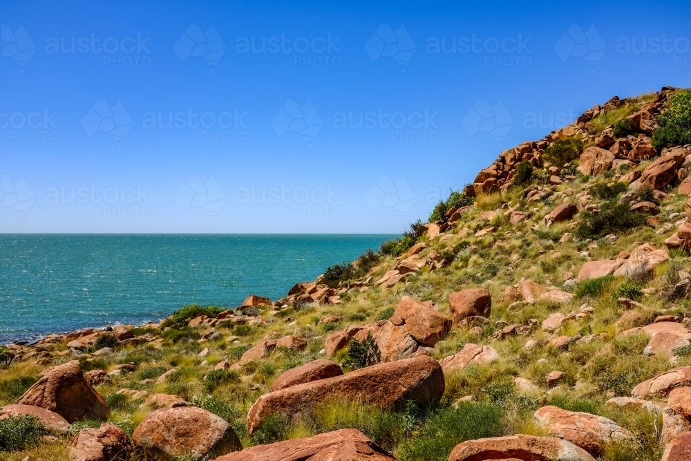 Rock formations on coastline - Australian Stock Image