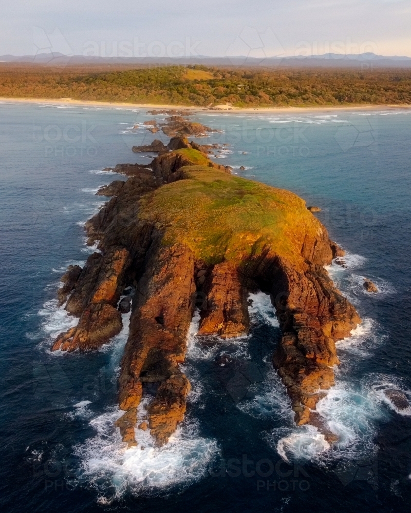 Rock formations on the coastline - Australian Stock Image