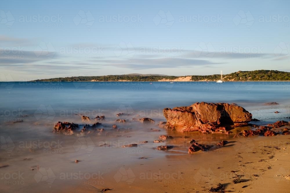 Rock on Beach at Cape Woolamai, Phillip Island - Australian Stock Image