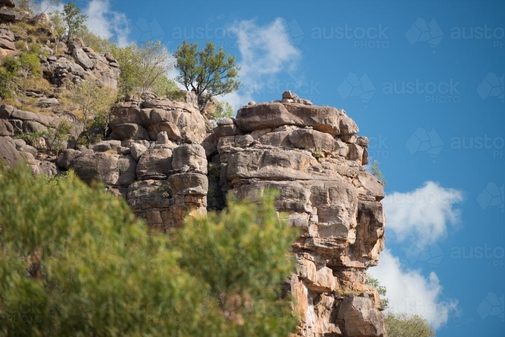 Rocks along road - Australian Stock Image