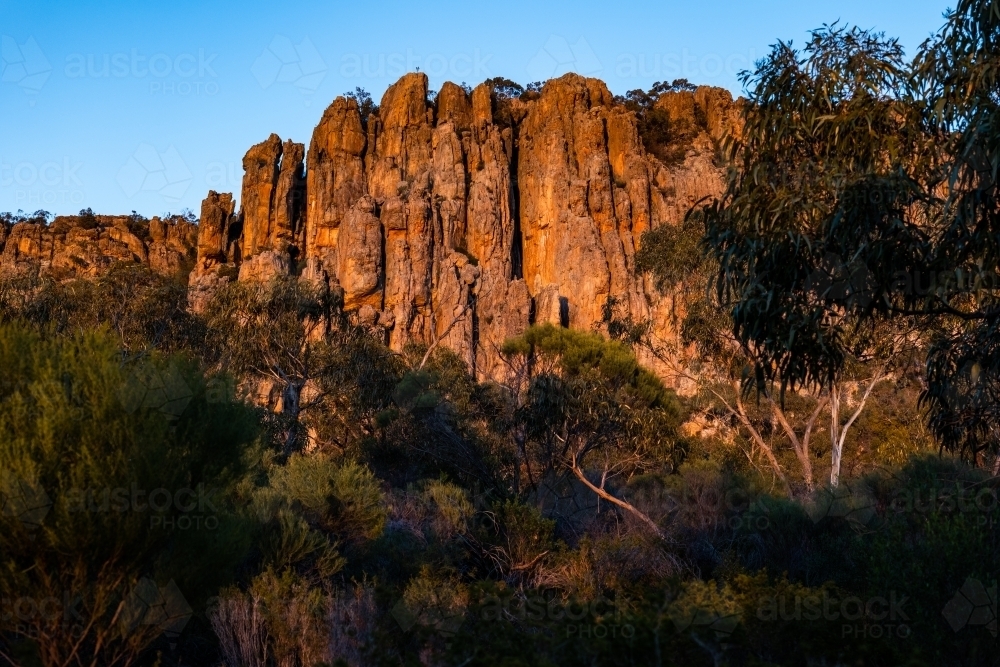Rocky Buttresses and landscape of Mount Arapiles - Australian Stock Image