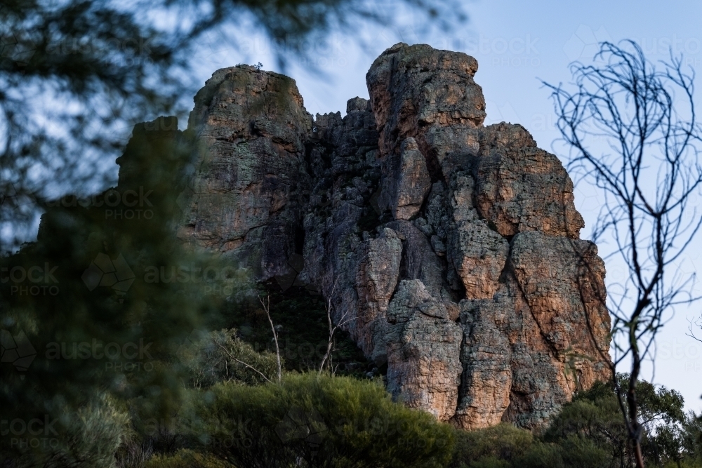 Rocky Buttresses and landscape of Mount Arapiles - Australian Stock Image