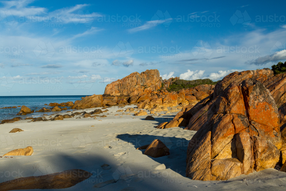 Rocky coastline and beach in Western Australia - Australian Stock Image