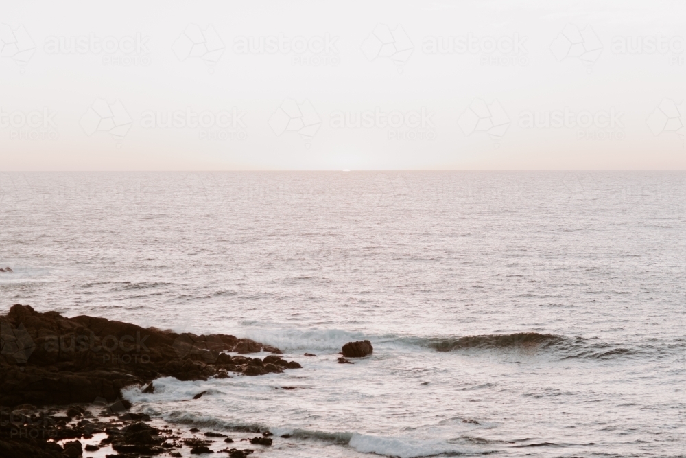 Rocky coastline at dusk - Australian Stock Image