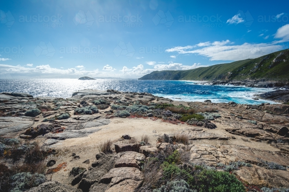 Rocky coastline view at the Gap, Tornidrrup - Australian Stock Image