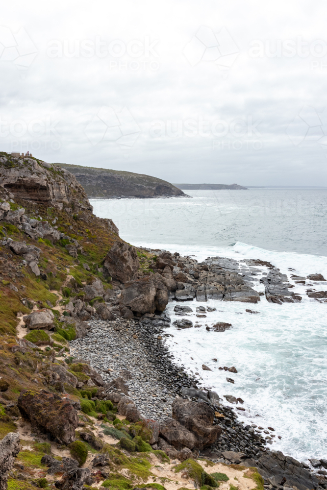 Rocky Cove and Cliffs at Kangaroo Island - Australian Stock Image