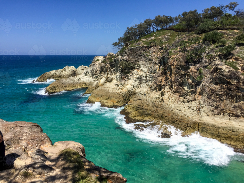 Image of Rocky inlet along the coast of North Stradbroke Island ...