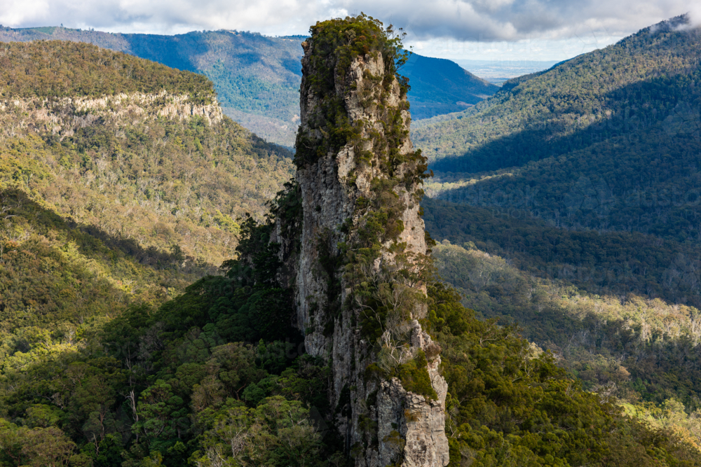 Rocky outcrop called the Steamers in Main Range - Australian Stock Image